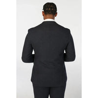 Oscar - Blazer masculino em tweed azul marinho com mistura de lã