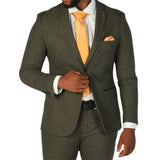 Oscar - Blazer masculino em tweed de lã verde-oliva