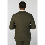 Oscar - Blazer masculino em tweed de lã verde-oliva