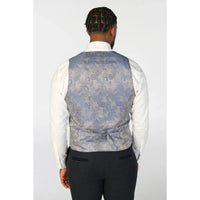 Oscar - Colete masculino em tweed azul marinho com mistura de lã