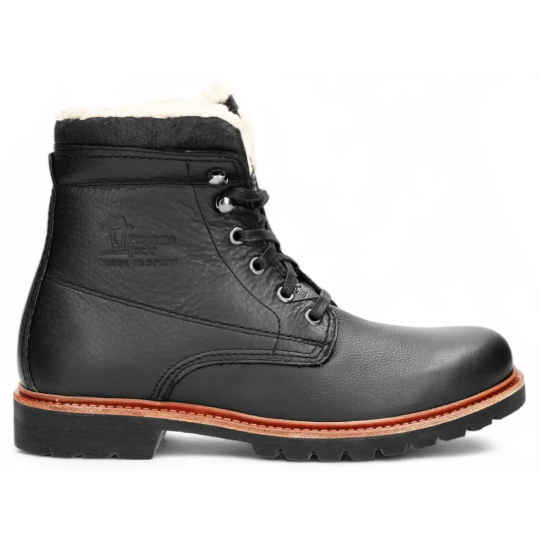 P03 Aviator - Botas de cano curto masculinas em couro preto
