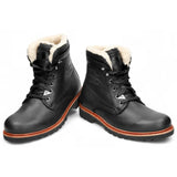 P03 Aviator - Botas de cano curto masculinas em couro preto