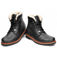 P03 Aviator - Botas de cano curto masculinas em couro preto