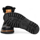 P03 Aviator - Botas de cano curto masculinas em couro preto