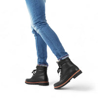 P03 Aviator - Botas de cano curto masculinas em couro preto