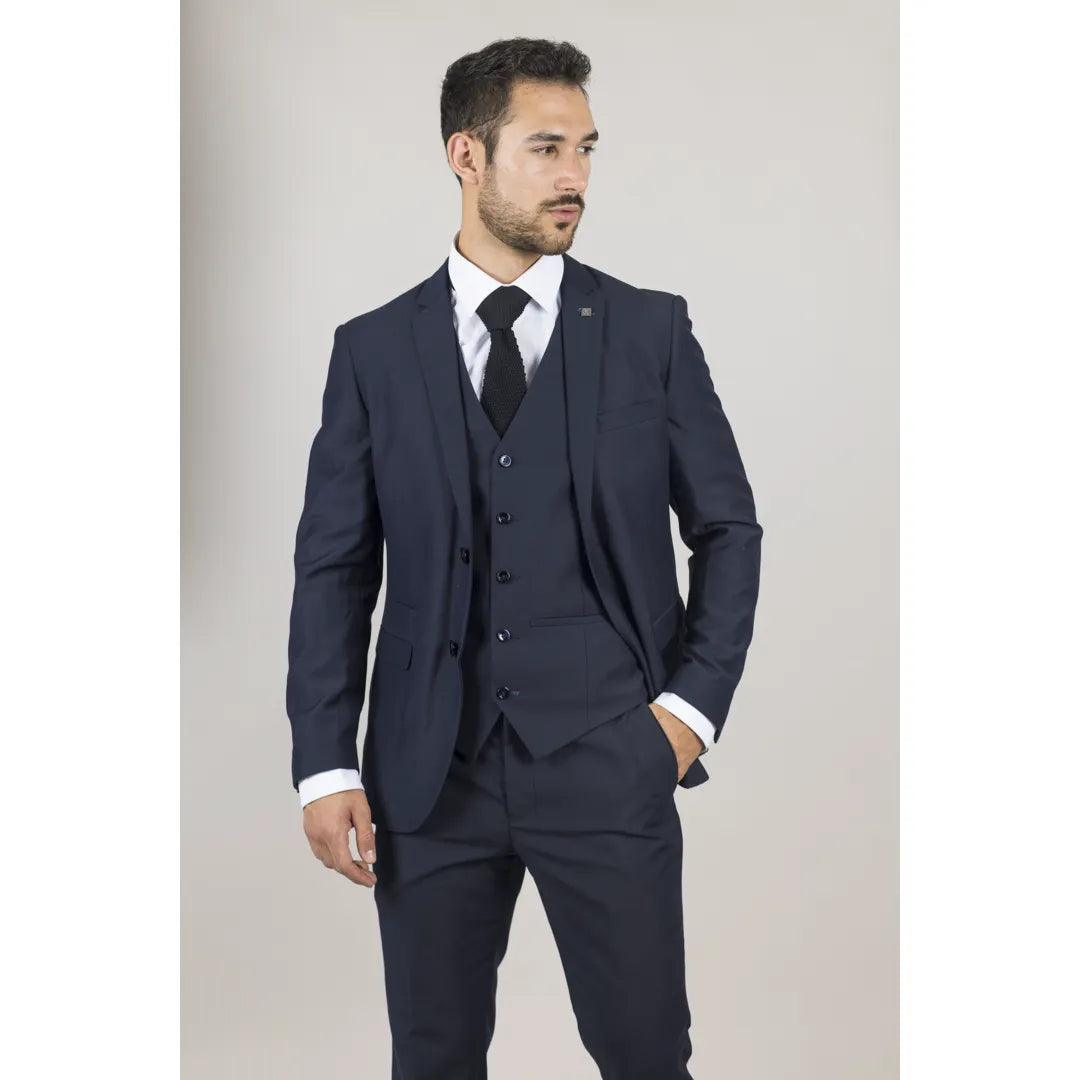 Parker - Blazer masculino azul-marinho de corte ajustado