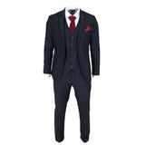 Parker - Terno de casamento masculino azul-marinho de 3 peças com corte sob medida