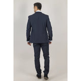 Parker - Terno de casamento masculino azul-marinho de 3 peças com corte sob medida
