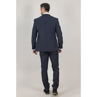 Parker - Terno de casamento masculino azul-marinho de 3 peças com corte sob medida