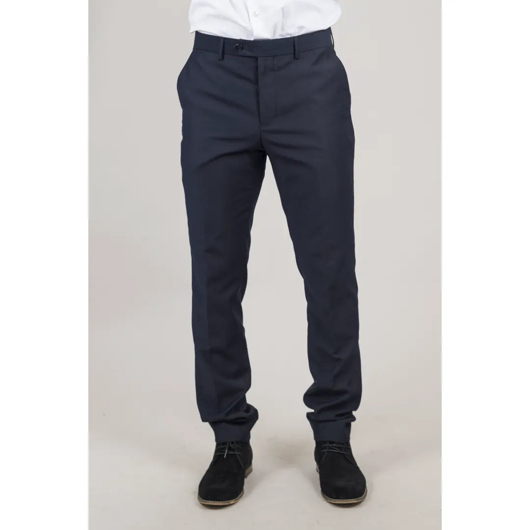 Parker - Terno de casamento masculino azul-marinho de 3 peças com corte sob medida