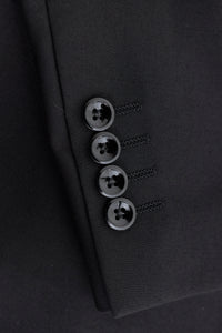 Paul Andrew Parker - Terno masculino preto de 3 peças, corte sob medida, estilo clássico, para porteiro, luto e funeral.