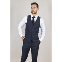 Colete masculino Parker azul-marinho de corte ajustado.