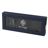 Conjunto de presente com gravata preta Paisley, lenço de bolso e abotoaduras em cetim floral.