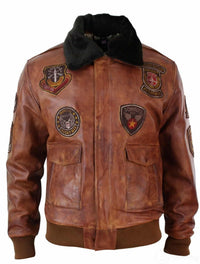Jaqueta Bomber Aviador Masculina Vintage Tan com Gola de Pele Preta Removível - Nevada Timber