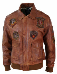 Jaqueta Bomber Aviador Masculina Vintage Tan com Gola de Pele Preta Removível - Nevada Timber