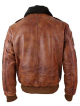 Jaqueta Bomber Aviador Masculina Vintage Tan com Gola de Pele Preta Removível - Nevada Timber