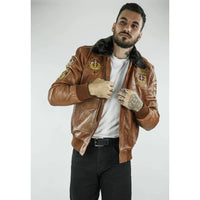 Jaqueta Bomber Aviador Masculina Timber com Gola de Pele Preta Removível