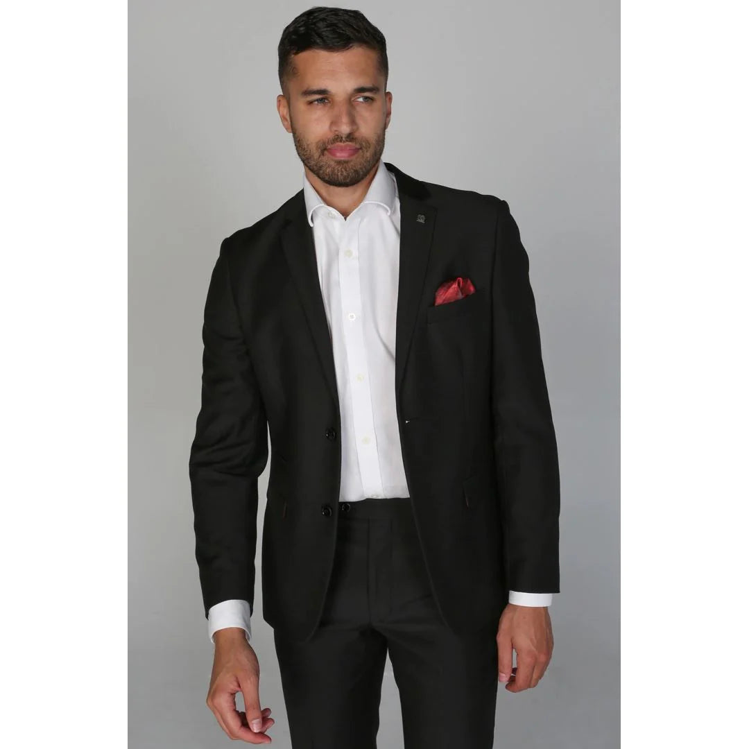 Parker - Blazer preto liso masculino