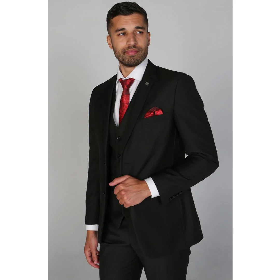 Parker - Blazer preto liso masculino