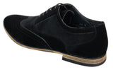 Patron 238 Sapatos Brogue Masculinos de Couro Camurça, Estilo Casual Elegante, nas cores Vermelho, Marrom, Azul Marinho e Preto, com Cadarço, Estilo Retrô