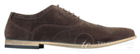 Patron 238 Sapatos Brogue Masculinos de Couro Camurça, Estilo Casual Elegante, nas cores Vermelho, Marrom, Azul Marinho e Preto, com Cadarço, Estilo Retrô