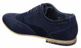 Patron 238 Sapatos Brogue Masculinos de Couro Camurça, Estilo Casual Elegante, nas cores Vermelho, Marrom, Azul Marinho e Preto, com Cadarço, Estilo Retrô