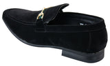 Patron 239 Sapatos Masculinos de Camurça com Fivela, Mocassins Slip On, Elegantes e Casuais, em PU nas cores Azul Marinho, Marrom e Preto.