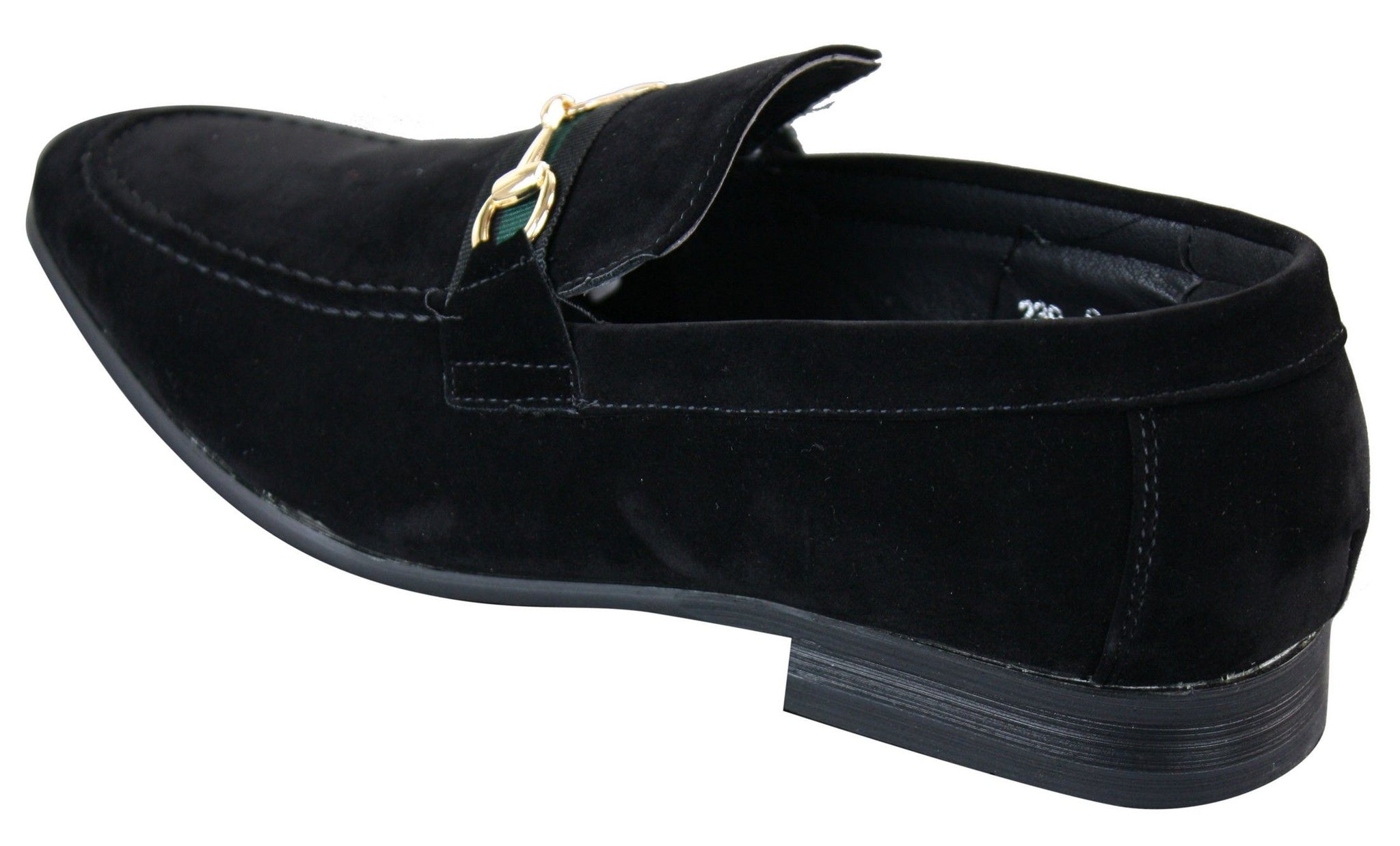 Patron 239 Sapatos Masculinos de Camurça com Fivela, Mocassins Slip On, Elegantes e Casuais, em PU nas cores Azul Marinho, Marrom e Preto.