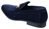 Patron 239 Sapatos Masculinos de Camurça com Fivela, Mocassins Slip On, Elegantes e Casuais, em PU nas cores Azul Marinho, Marrom e Preto.