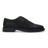 Pedro - Sapatos Derby Masculinos de Camurça Preta com Acabamento Fosco e Cadarço