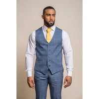 Phantom - Colete masculino xadrez azul