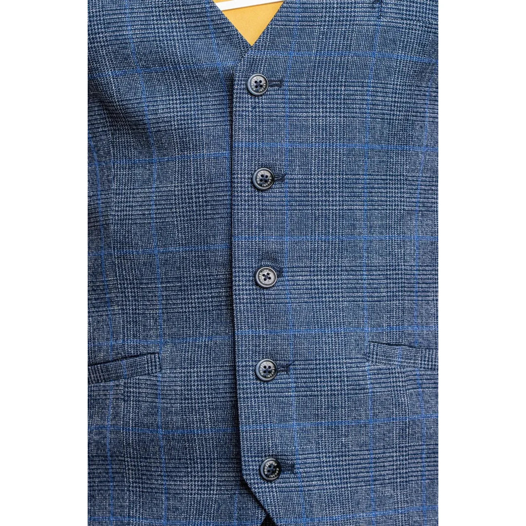 Phantom - Colete masculino xadrez azul