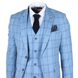Blazer xadrez azul claro masculino da Plowman