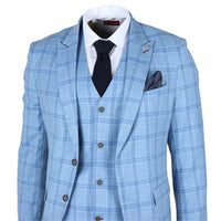 Blazer xadrez azul claro masculino da Plowman