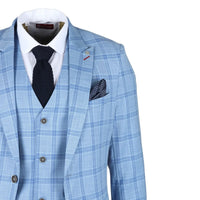 Blazer xadrez azul claro masculino da Plowman