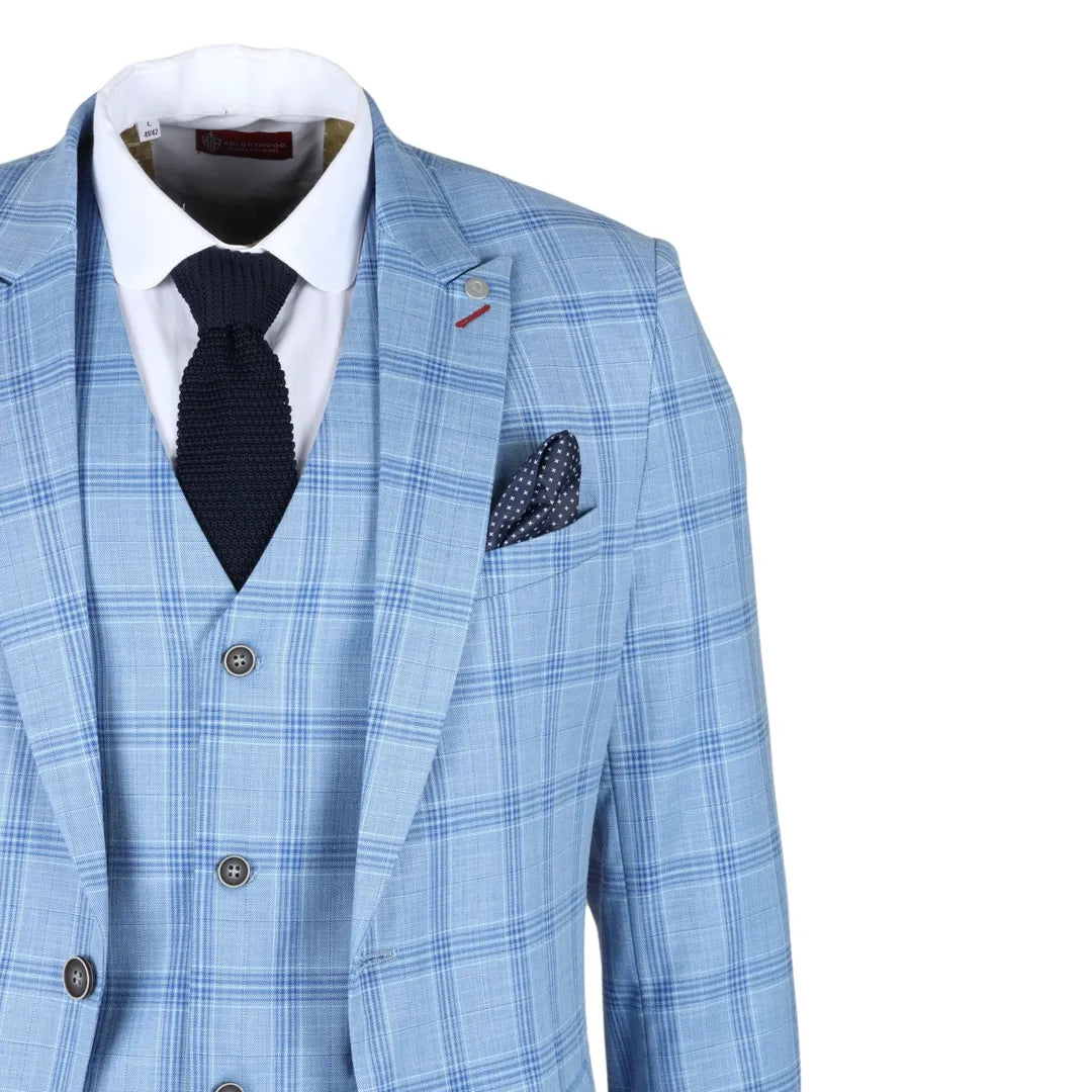 Blazer xadrez azul claro masculino da Plowman