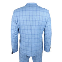 Blazer xadrez azul claro masculino da Plowman