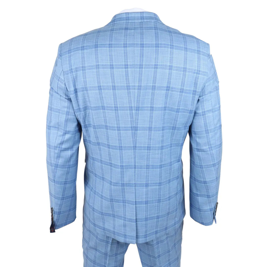 Blazer xadrez azul claro masculino da Plowman