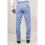 Calças xadrez azul claro masculinas Plowman