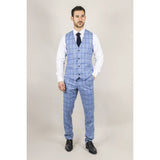 Colete xadrez azul claro masculino Plowman