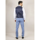 Colete xadrez azul claro masculino Plowman