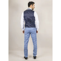 Colete xadrez azul claro masculino Plowman