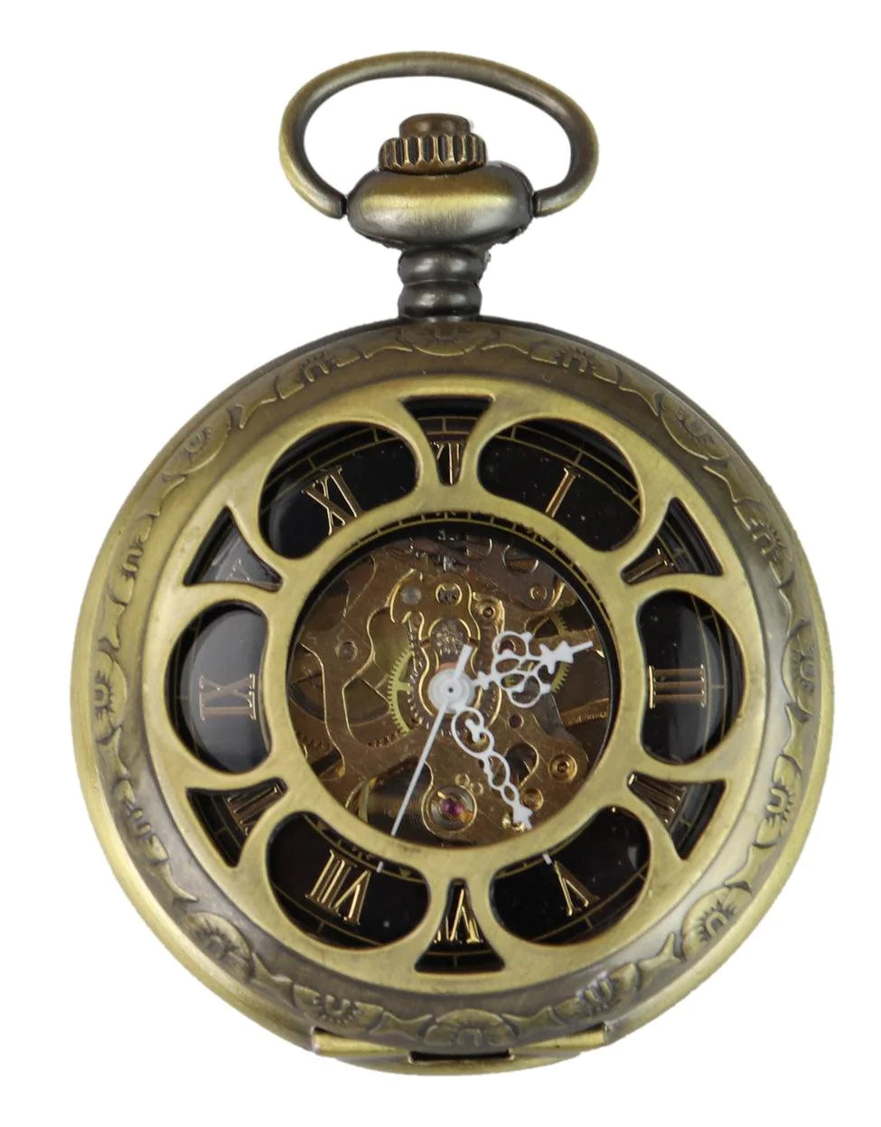 Relógio de bolso mecânico vintage na cor dourada