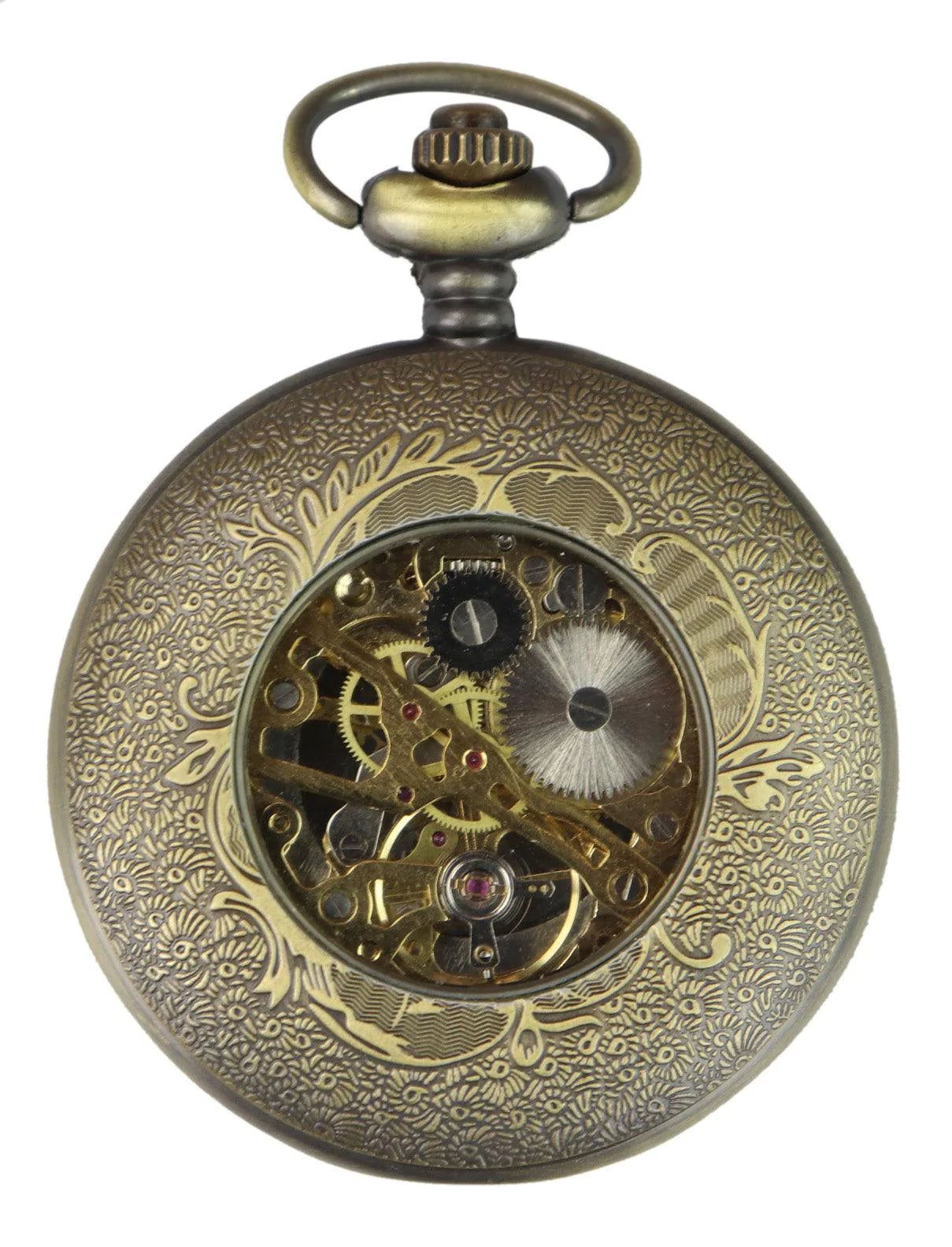 Relógio de bolso mecânico vintage na cor dourada