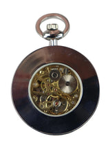 Relógio de bolso mecânico automático vintage prateado