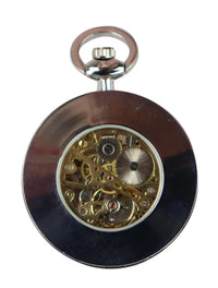 Relógio de bolso mecânico automático vintage prateado