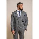Power - Blazer Slim Fit Cinza Xadrez Masculino