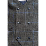 Power - Colete masculino cinza xadrez slim fit