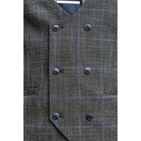 Power - Colete masculino cinza xadrez slim fit