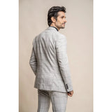 Radika - Blazer masculino xadrez cinza claro